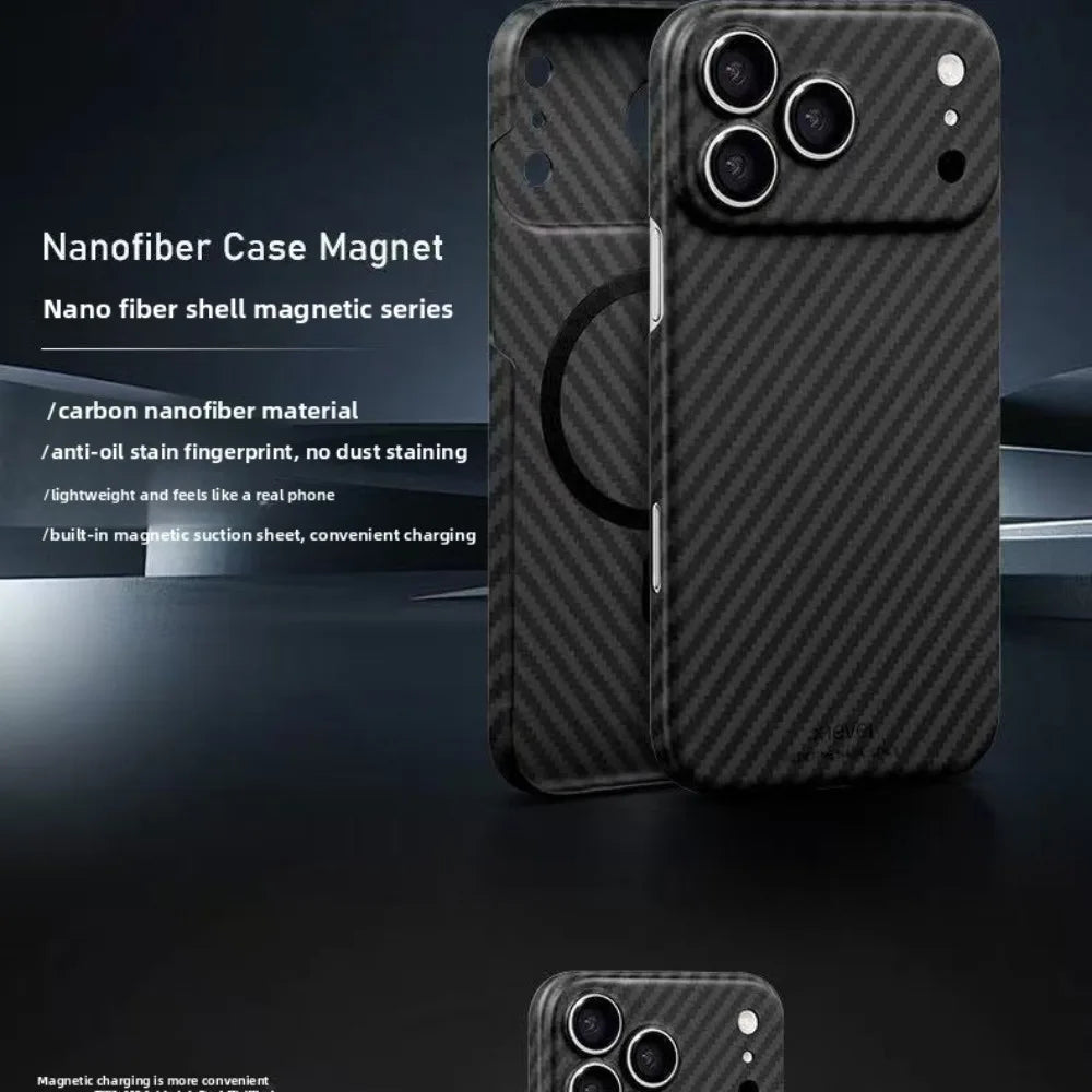 X-level High Quality 1500D Carbon Fiber Pattern Magnetic Case For IPhone 17 Pro Max 17 Air Business Ultra-Thin Rugged Back Cover