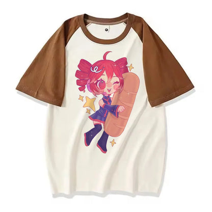 Kasane Teto tshirt girl Gothic Punk Comfortable aesthetic Colorful Y2k Pop Culture harajuku Psychedelic streetwear Retro