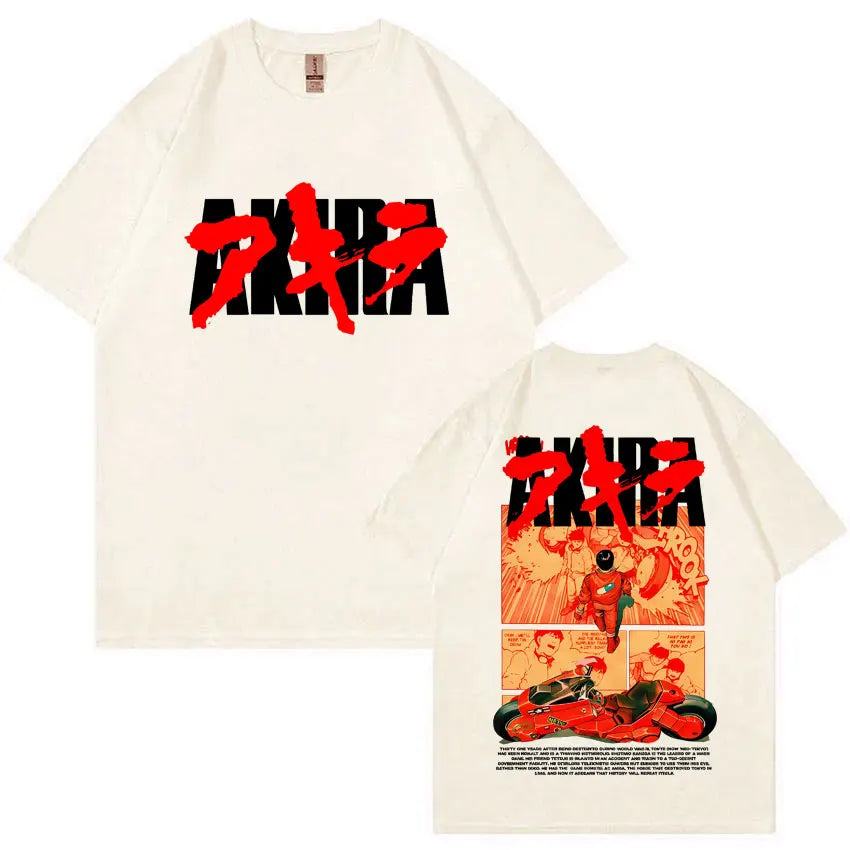 Japanese Science Fiction Cartoon Movie Anime Akira Shotaro Kaneda Graphic T Shirts Men Women Cotton Vintage Oversized T-shirts