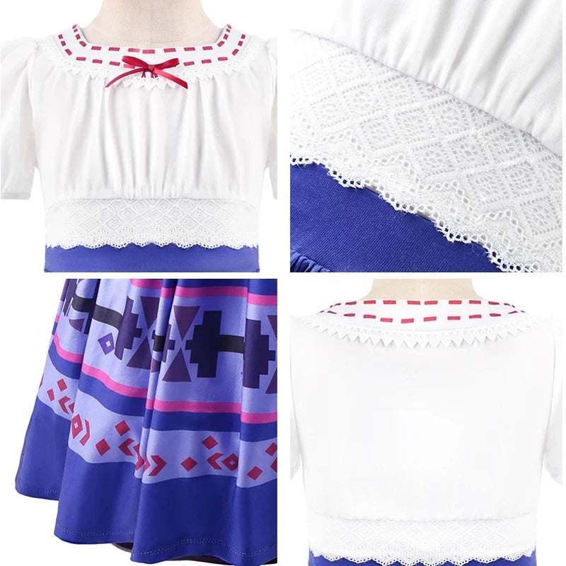Magic House Charm Costumes For Girls Kids Birthday Princess Party Dress Luisa Madrigal Cosplay Children Halloween Carnival Gown