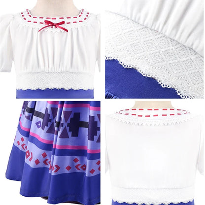 Magic House Charm Costumes For Girls Kids Birthday Princess Party Dress Luisa Madrigal Cosplay Children Halloween Carnival Gown