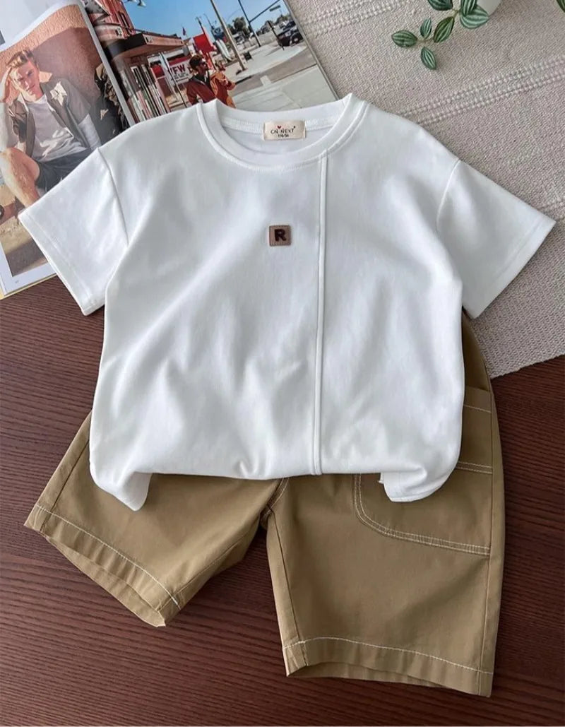 T-shirt and Casual Shorts Set for Children From 3 To 4 Years Old Children's Costume Toddler Boy Clothing Kids Clothes Summer Top
