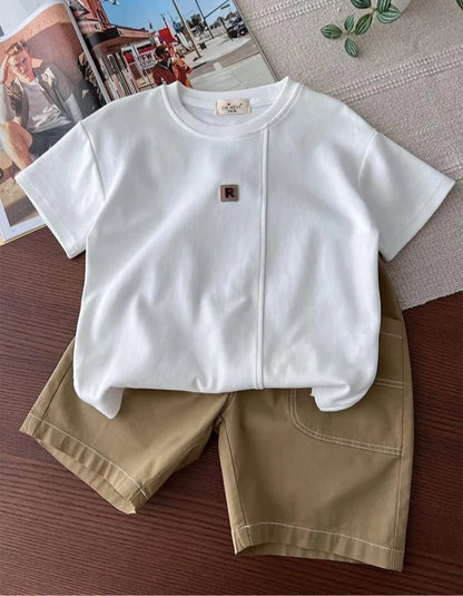 T-shirt and Casual Shorts Set for Children From 3 To 4 Years Old Children's Costume Toddler Boy Clothing Kids Clothes Summer Top