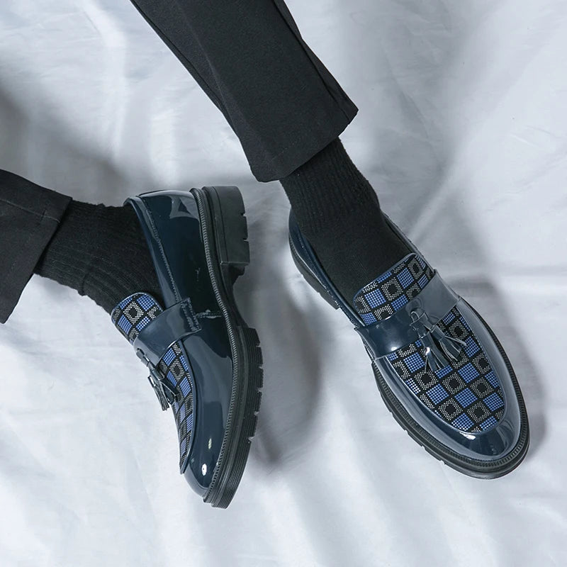 Leather Men Casual Black Tassel Loafers Handmade Soft Leisure Shoes Breathable Slip-On Comfortable for Drive Footwear Moccasins