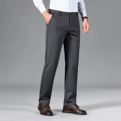 2026 New Summer Thin Embroidery Suit Pants Men Straight Classic Business Work Grey Long Formal Trousers Male Plus Size 29-40 42
