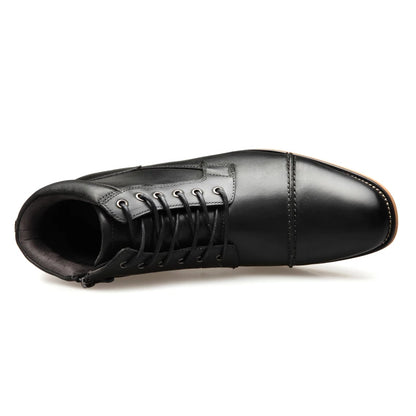 ZFTL New Men Ankle boots Handmade men Chelsea Genuine Leather Men boots Lace-up male Casual high-top boots big size 2025