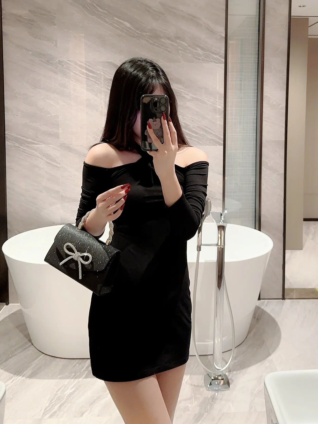 Evening Bag Dress Versatile European and American Clutch Bag Crossbody Celebrity Fashion Diamond Bow Chain Bag