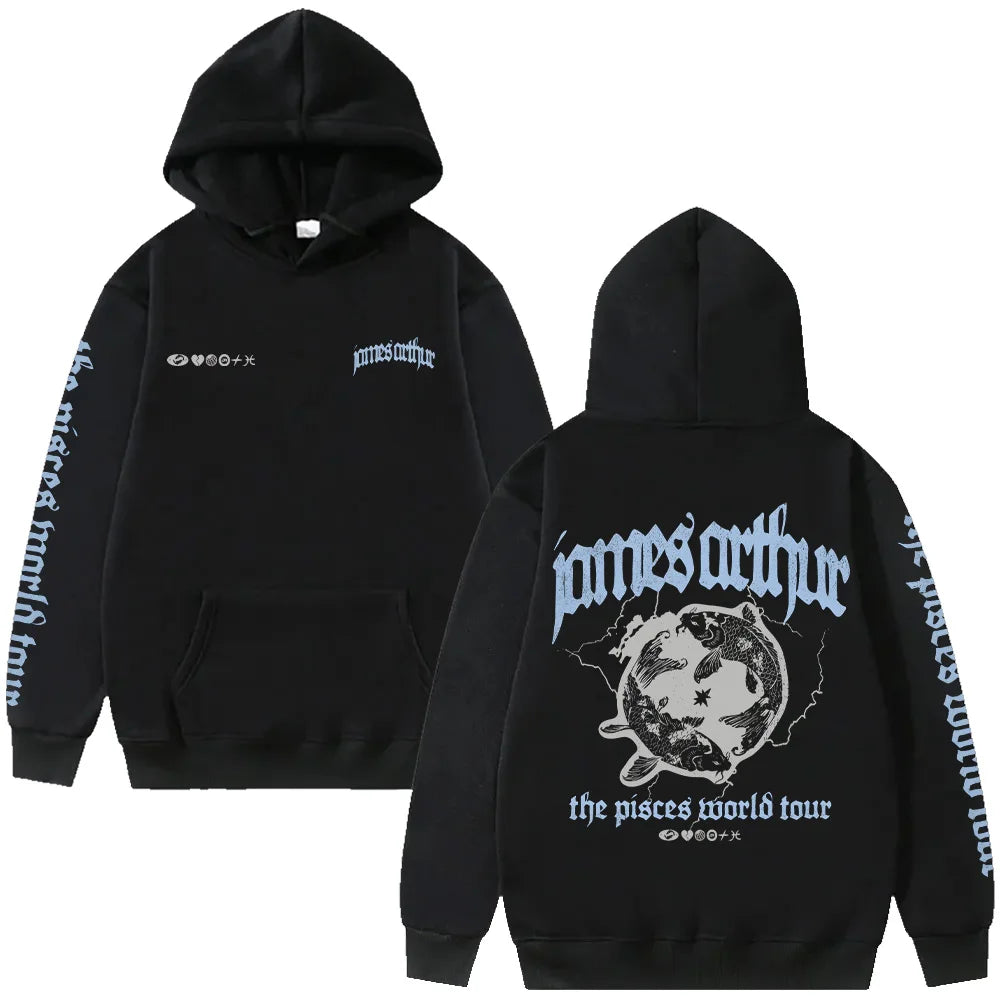 Vintage Pisces Hoodie James Arthur Merch Y2K Sweatshirt Harajuku Casual HipHop Streetwear Women Men Fashion High Street Pullover