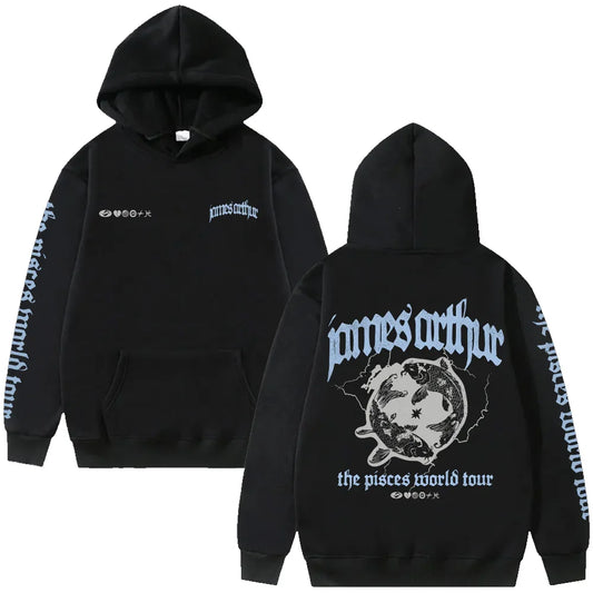 Vintage Pisces Hoodie James Arthur Merch Y2K Sweatshirt Harajuku Casual HipHop Streetwear Women Men Fashion High Street Pullover