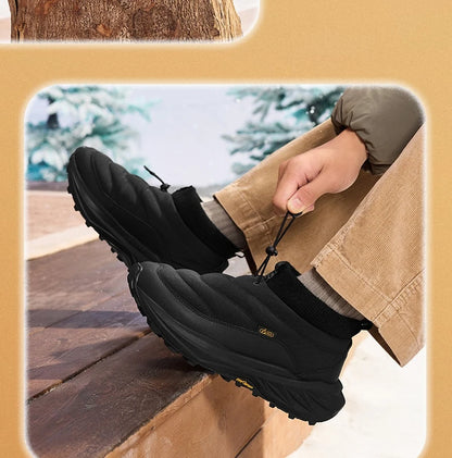 Men Winter Boots High-Top Thermal Ankle Support  Fleece Lined Ice Grip Abrasion-Resistant Sneakers Male 672542215A