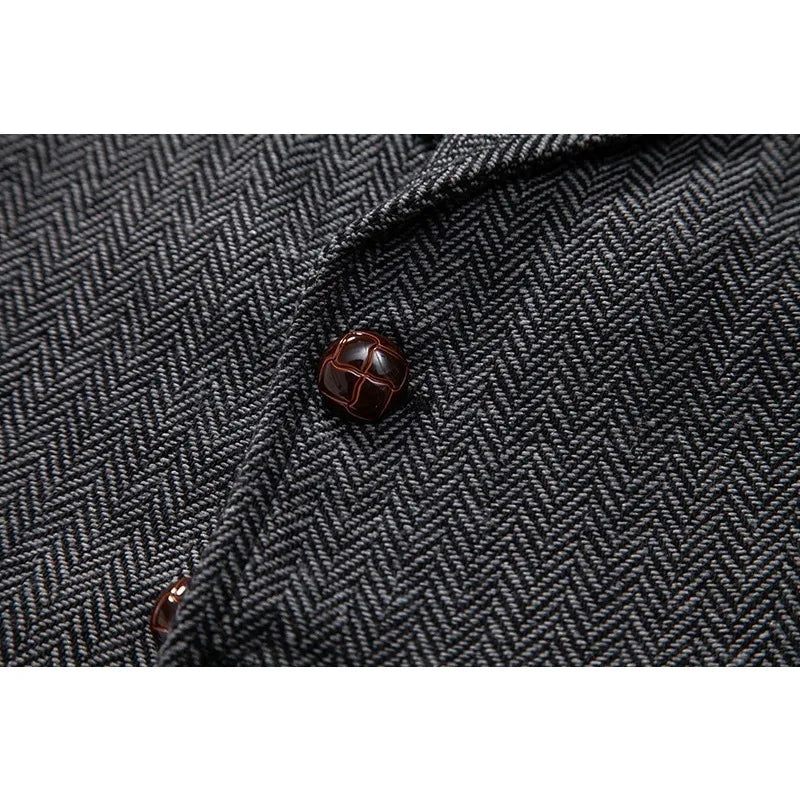 Man Suit Vest British Style Turn Down Collar Male Waistcoat Vintage Single-breasted Business Casual Men Coat Vest