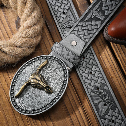 Vintage Meets Fashion! PU Alloy Buckle Belt, Suitable for Both Men and Women, to Create a Personalized Western Style