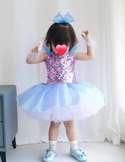 Children's Day Dance Dress Girl Ballet Princess Summer Dresses Girls Ballet Sequins Outfit Kids Clothes Vestidos Birthday Gift