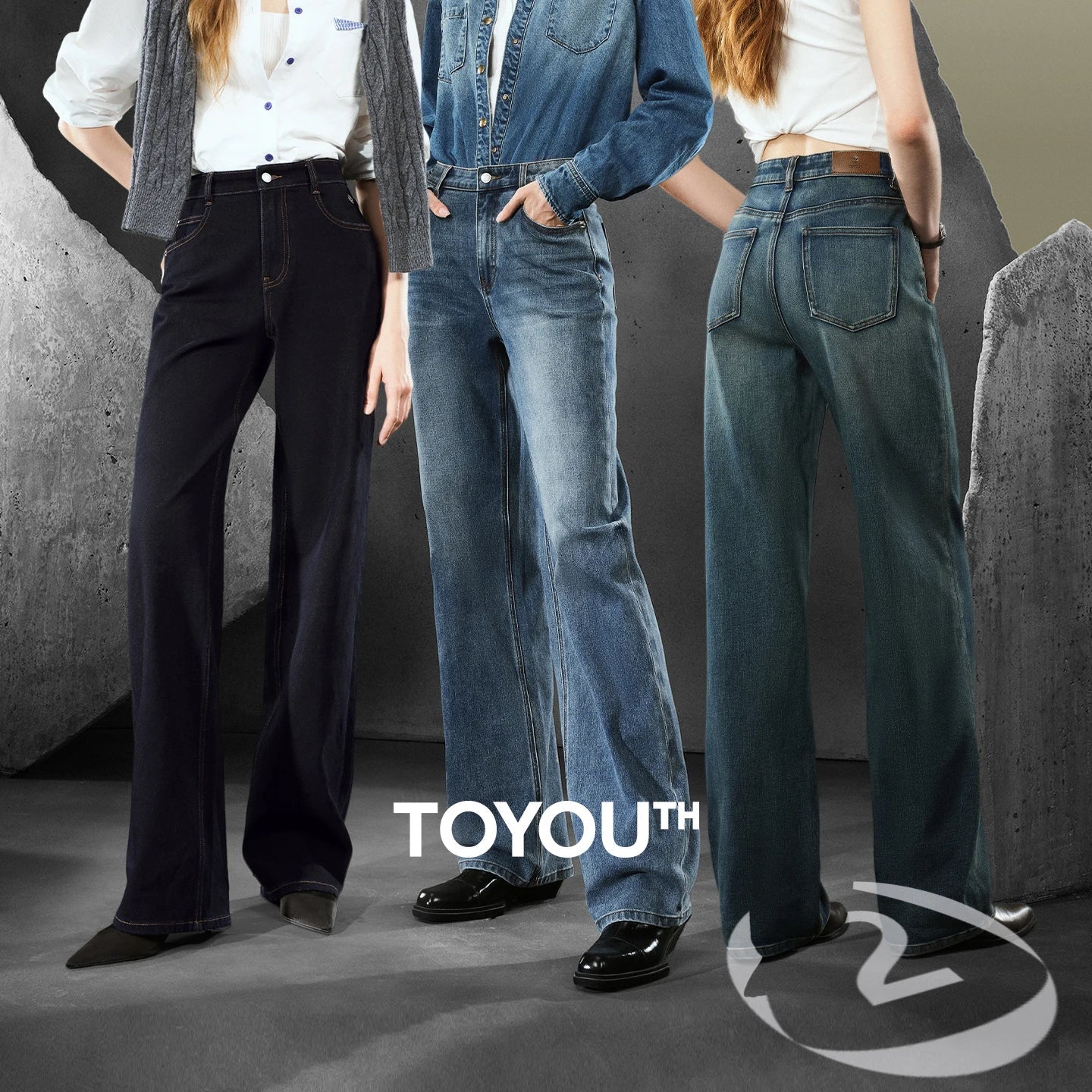 Women Denim Jeans 2025 Autumn New Lycra Stretch Straight Wide Leg Long pants