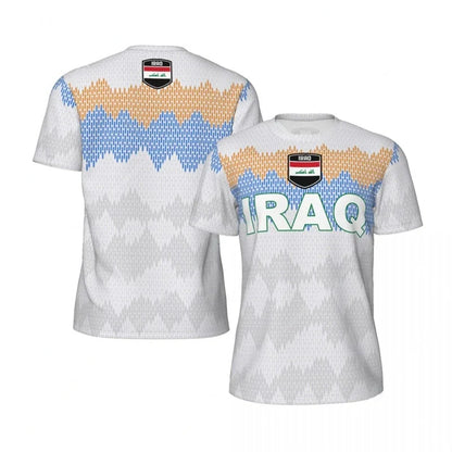 IRAQ Flag 3D Print Sport Quick Dry Breathable Men T-shirt Outdoor Football Jersey Team Fan Loose Short Sleeve Summer Top Clothes