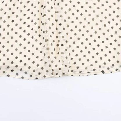 Women Polka Dot Print Blouse Casual High Collar Long Sleeve Lady Top Simple Women's Blouse Female Shirts & Blouses