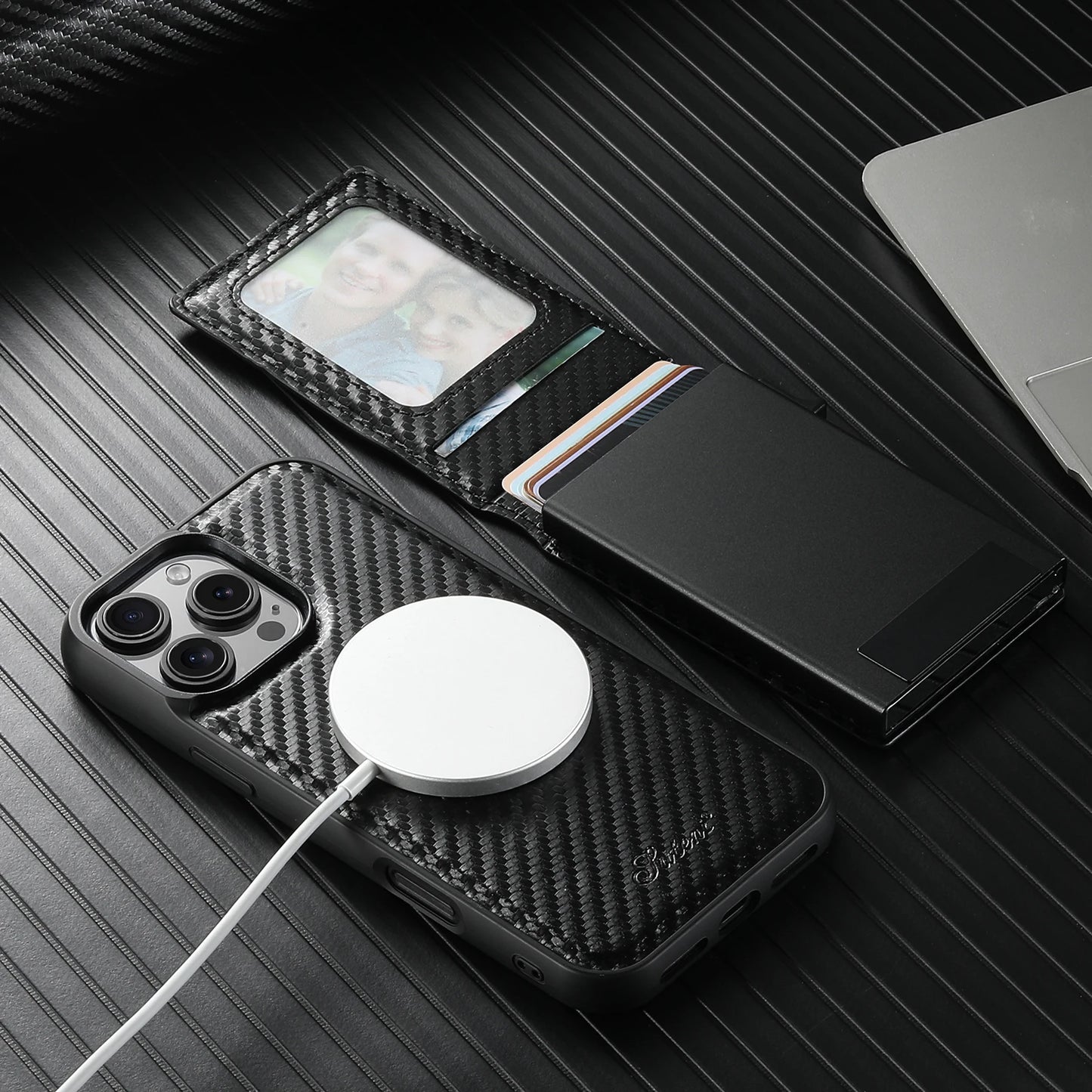 For iPhone 17 Air/16/15/14/12/13 Promax Plus all-inclusive TPU magnetic card holder for inserting leather mobile phone cases