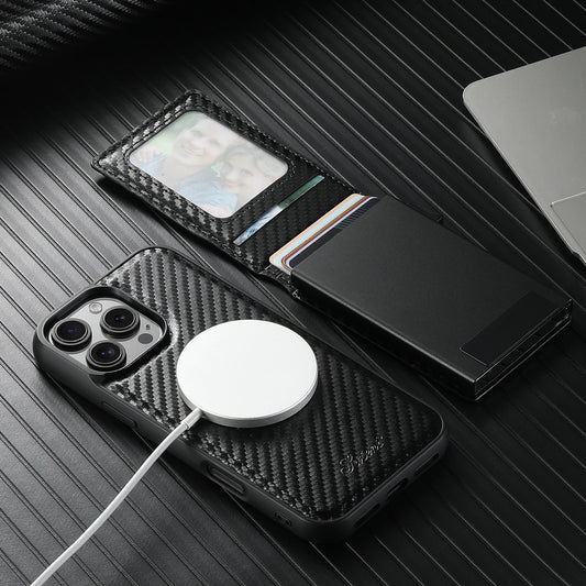For iPhone 17 Air/16/15/14/12/13 Promax Plus all-inclusive TPU magnetic card holder for inserting leather mobile phone cases