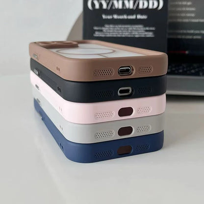 Luxury Matte For Magsafe Transparent Phone Case For iPhone 17 16 15 14 13 12 Pro Max 11 17 Pro 16 Plus Air Magnetic Bumper Cover
