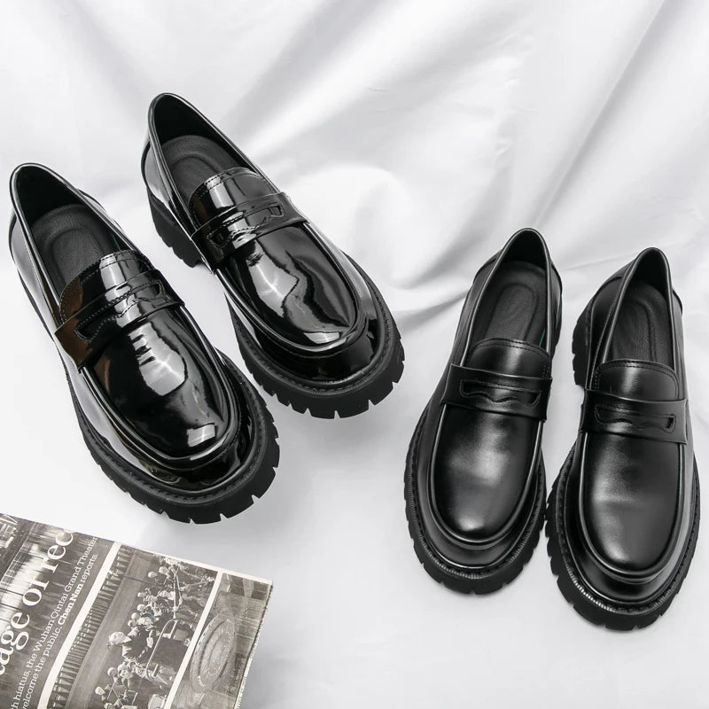 New Men's Luxury Leather Shoes Genuine Leather Dress Shoes Fashion Loafers Slip-on Comfy Casual Business Shoes Fomal Mocassins