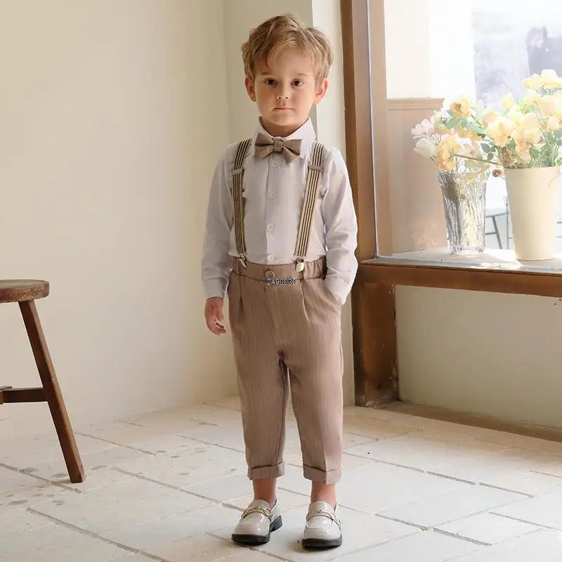 Boys Summer Photograph Dress School Kids Beaufitul Birthday Suit Children Formal Wedding Performance Luxurious Tuxedo Wear