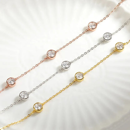 Bubble Each 5mm All Moissnaite Necklaces for Women Luxury Female Neck Chain 100% Sterling Silver S925 Fine Jewelry GRA