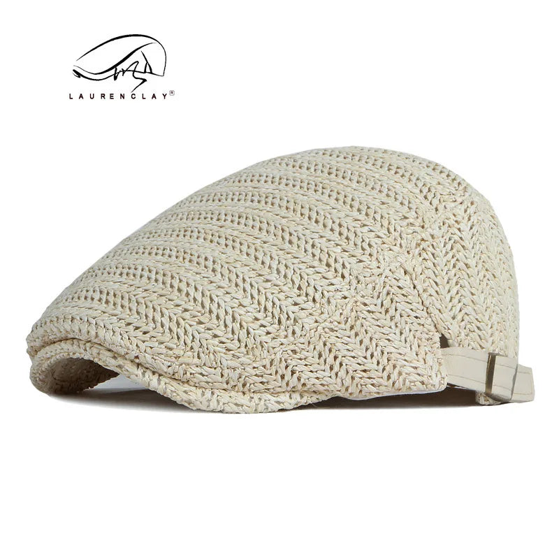 Men Women Hat Adjustable Newsboy Beret Ivy Cap Cabbie Flat Caps  Breathable Mesh Summer