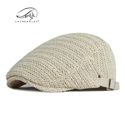 Men Women Hat Adjustable Newsboy Beret Ivy Cap Cabbie Flat Caps  Breathable Mesh Summer
