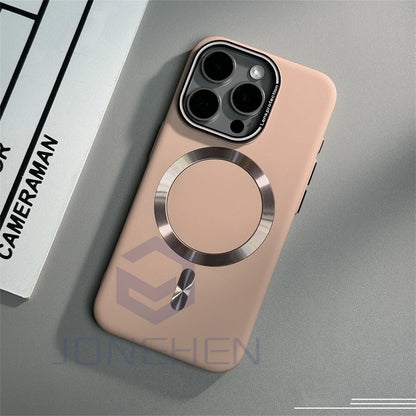 Luxury Solid Color Matte Magnetic Wireless Charge Case For Magsafe For iPhone 15 14 13 12 16 17 Pro Max Ultra Thin Hard PC Cover