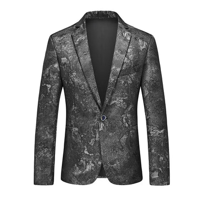 2026 New Men Business Social Suit Jacket Summer Male Single Breasted Thin Dress Male Jacquard Blazers Coats