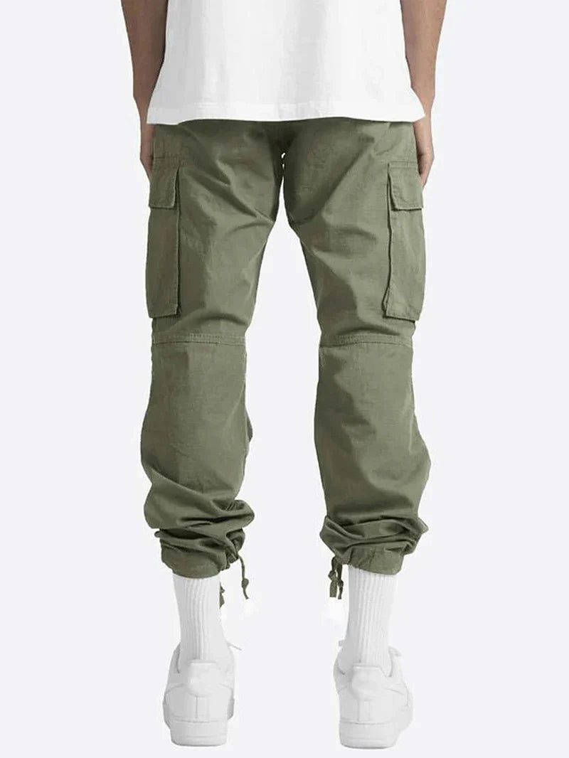 American Men Cargo Pants Casual Work Trousers Multi-pocket Workwear Straight Pants Spring Autumn Lightweight Fashion Streetwear