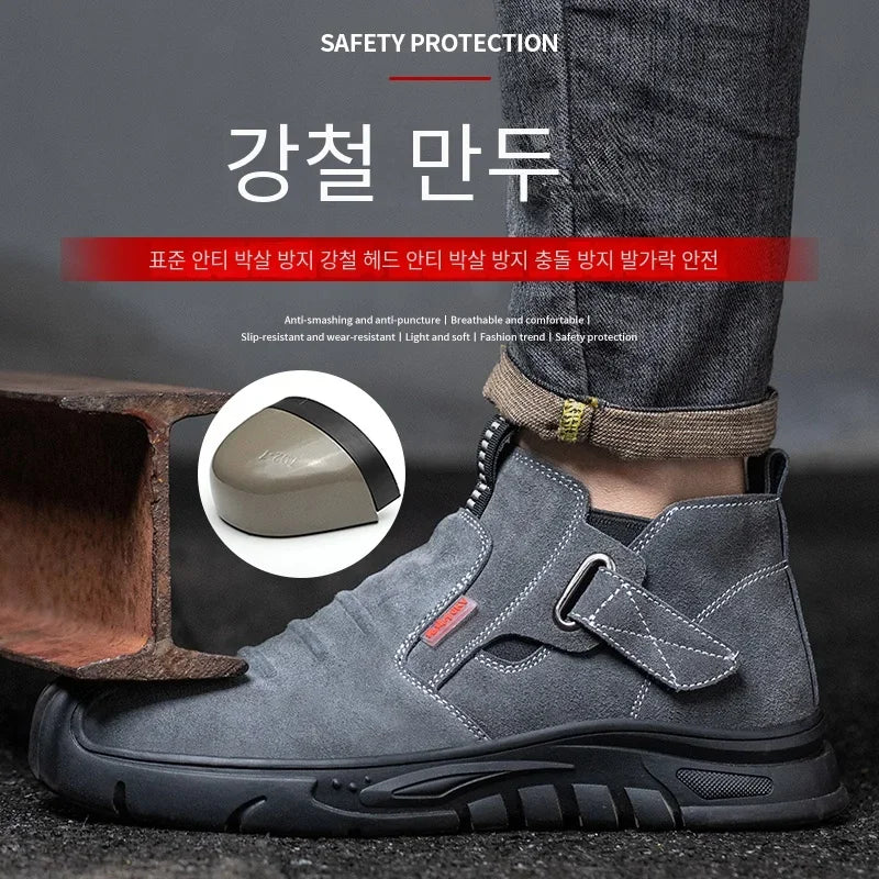 Fashipn 2026 Work Sneakers Men Indestructible Steel Toe Work Shoes Safety Boots For Men Anti-puncture Electric Welding Shoes