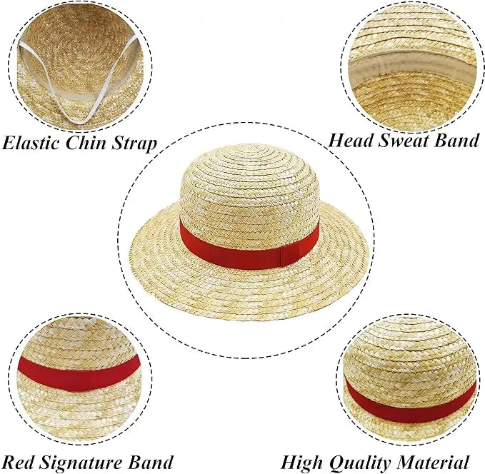31cm/35CM NEW Straw Hat Festivals Party Cosplay Props Sun Protection Hat Parent-child Summer Sun Straw Beach Hat For Men Women