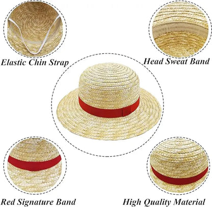 31cm/35CM NEW Straw Hat Festivals Party Cosplay Props Sun Protection Hat Parent-child Summer Sun Straw Beach Hat For Men Women
