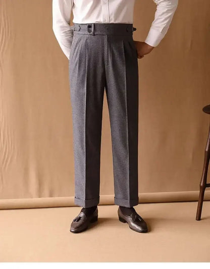 Business Pants Men Gentlemen Italian Naples Social Trousers Office-trouser Retro Casual Suit Pant Men Straight Dress Pants 2026