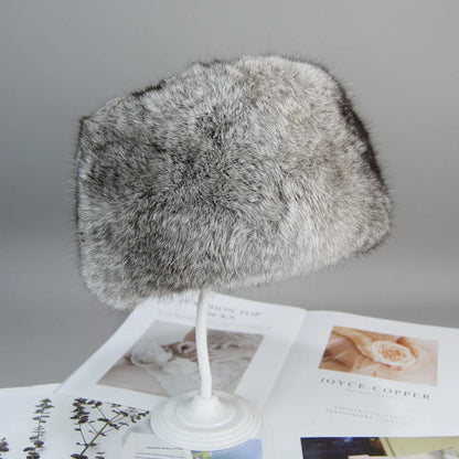 2026  Unisex Winter Russian Outdoor 100% Genuine Rabbit Fur Caps Warm Real Rabbit Fur Bomber Hat Natural Quality Rabbit Fur Hats