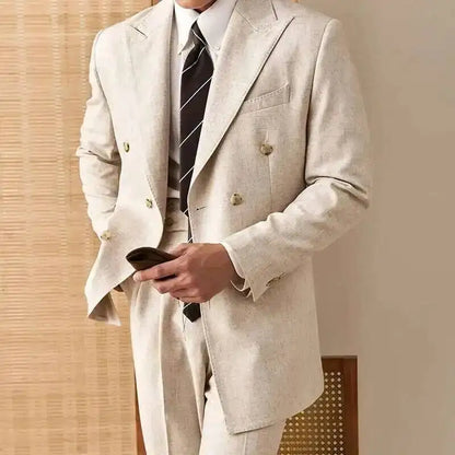 Spring Jacket Men Blazer Masculino Slim Fit Blazer Hombre Lapel Collar Casual Business Italian Style Double Breasted Blazer Men