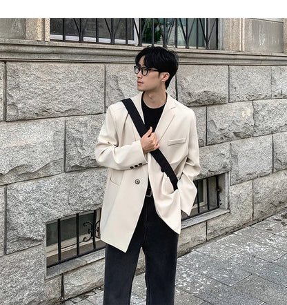 Spring Summer Men Formal Blazers Men Korean Fashion Loose Casual Dress Jacket Men Harajuku Social Suit Jacket Clothing