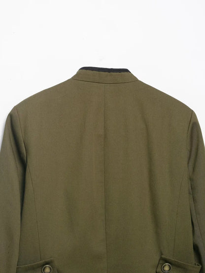 Women's Blazer Jackets Armygreen Coat 2026 zartins Outwear Patchwork Long Sleeve Tops Elegant Fashion Woman Jackets Coat Tops