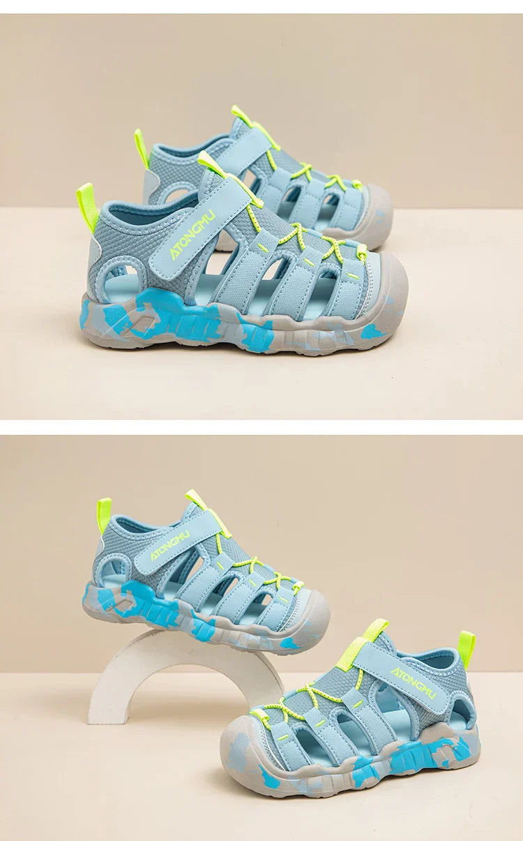 Children Casual Sandals for Boys Girls Sports Sandals New Summer Soft Beach Shoes Toes Capped Outdoor Play Cut-outs Breathable