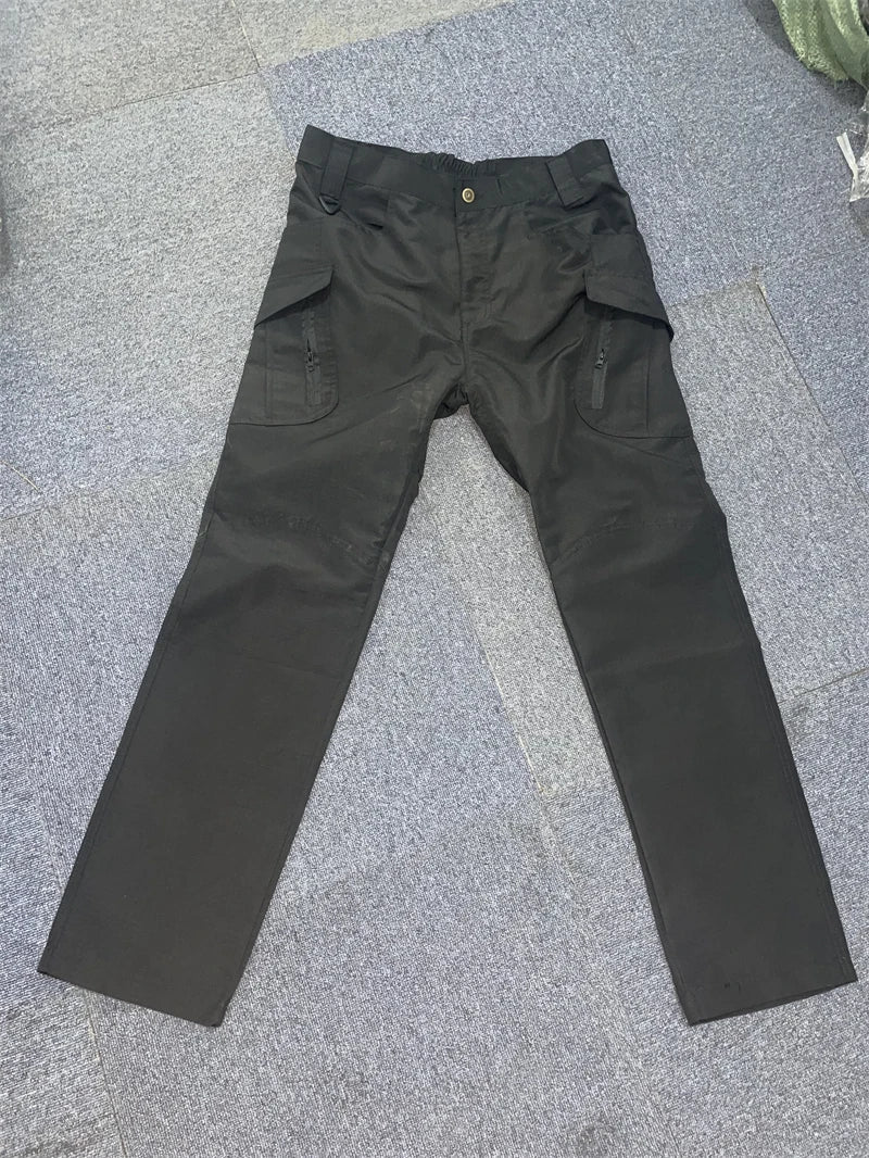 Asian Size Men City Pants Cargo Trousers Multi-pocket Waterproof Wear-resistant Casual Training Overalls Clothing