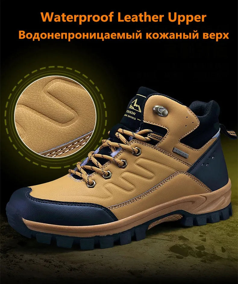 New Winter Men Boots Fur Warm Snow Boots Men Winter Boots Work Shoes Men waterproof Ankle Boots Outdoor Men's Sneakers Footwear
