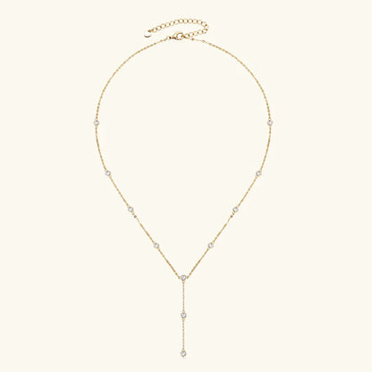 Collares Mujer 3mm 0.1ct Moissanite Necklace 925 Sterling Silver Y-shaped Pendant Necklaces For Women Unique Jewelry Gift
