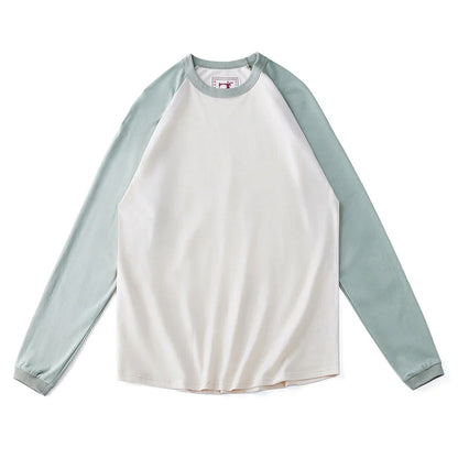Amekaji Vintage Long Sleeve T Shirt Men Women Spring Autumn New Round Neck Raglan Sleeve T-shirt Retro Casual Bottoming Top Tees