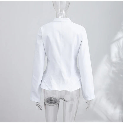 Elegant White Women's Long Sleeve Top Slim Fit Corset Bustier Shirt Casual Office Party Streetwear Y2K Fashion Outerwear 2026