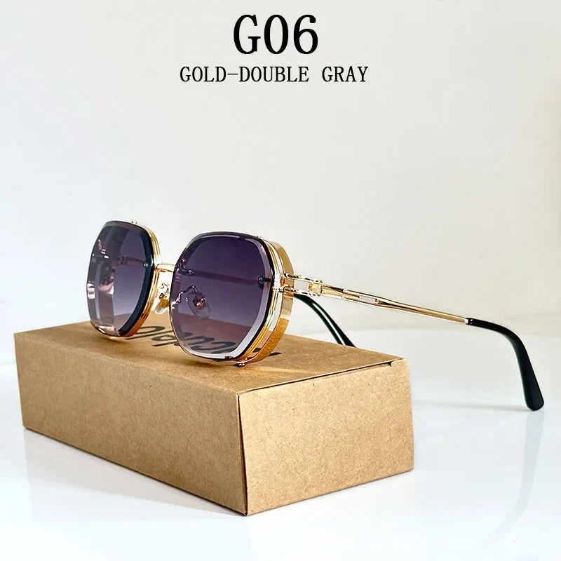 2024 Steampunk Sunglasses For Men Fashionable Square Punk Fashion Glasses Designer Sunglasses Women Trendy Gafas De Sol Hombre