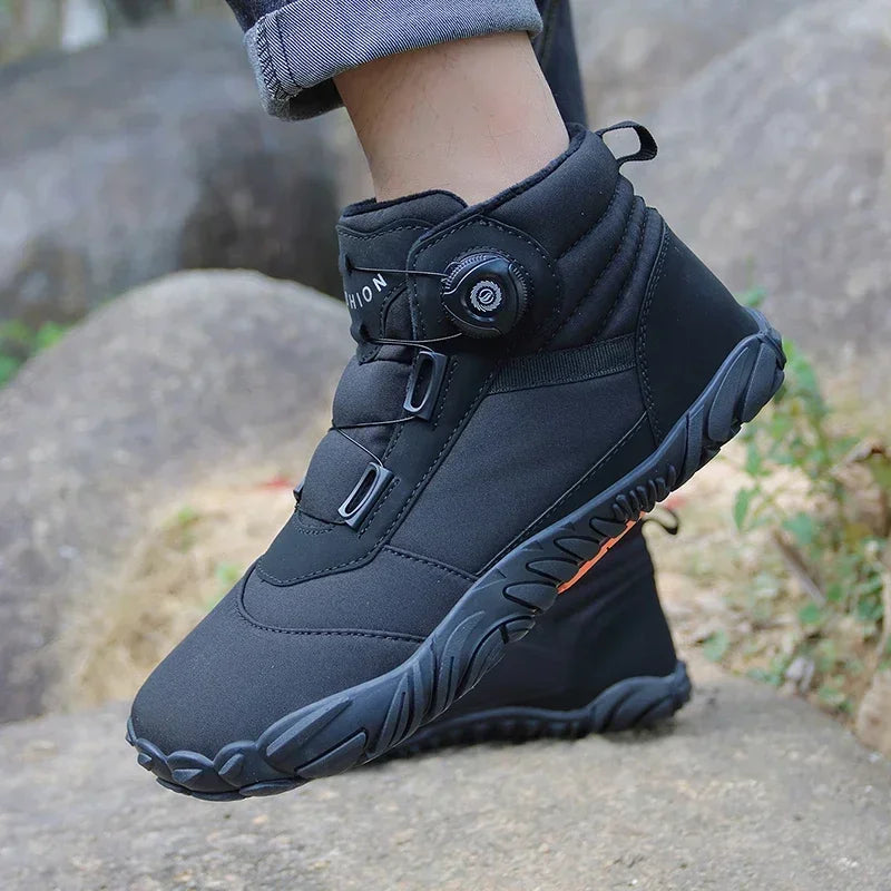 New Winter Booties Men Snow BareFoot Casual Shoes Outdoor Waterproof Work Shoes Warm Fur Men Ankle Shoes Snow Boots Plus Size 49