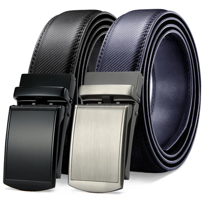 Men Belt Leather Belt  Automatic Genuine Leather Fashion Belts Ratchet Luxury Belts Men's Trouser Belt Belt for Men