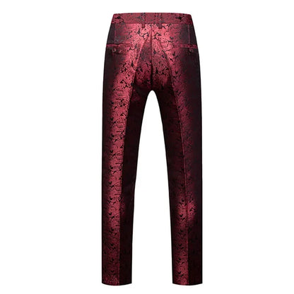 Blue Men's Suit Trousers, Jacquard Fabric Pants, Wedding Party Dress Pant, Asian Size M-5XL 6XL, Pantalones Hombre