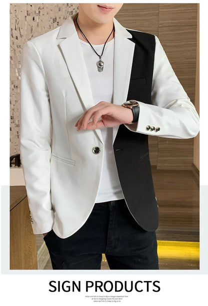 2022 Spring New Gradient Color Suit Jacket Men's Streetwear Korean Slim Fit Casual Blazer Wedding Business Clothing Suit Coats